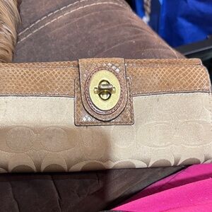 Coach Brown and Tan Wallet